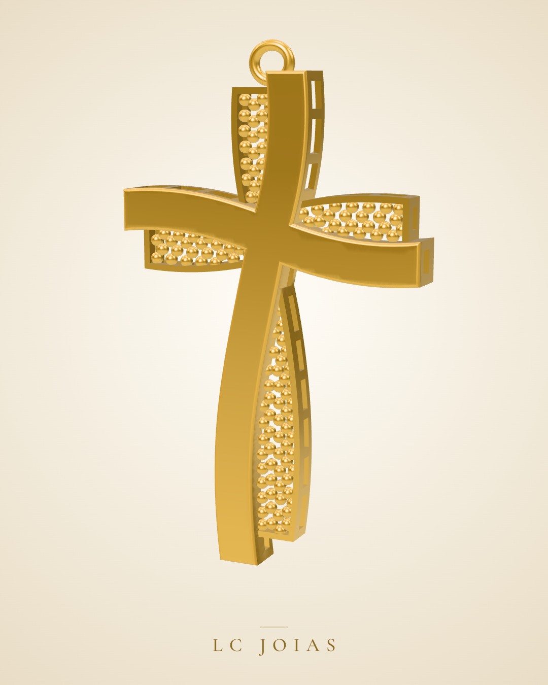 Pingente religioso cruz-6 em ouro
