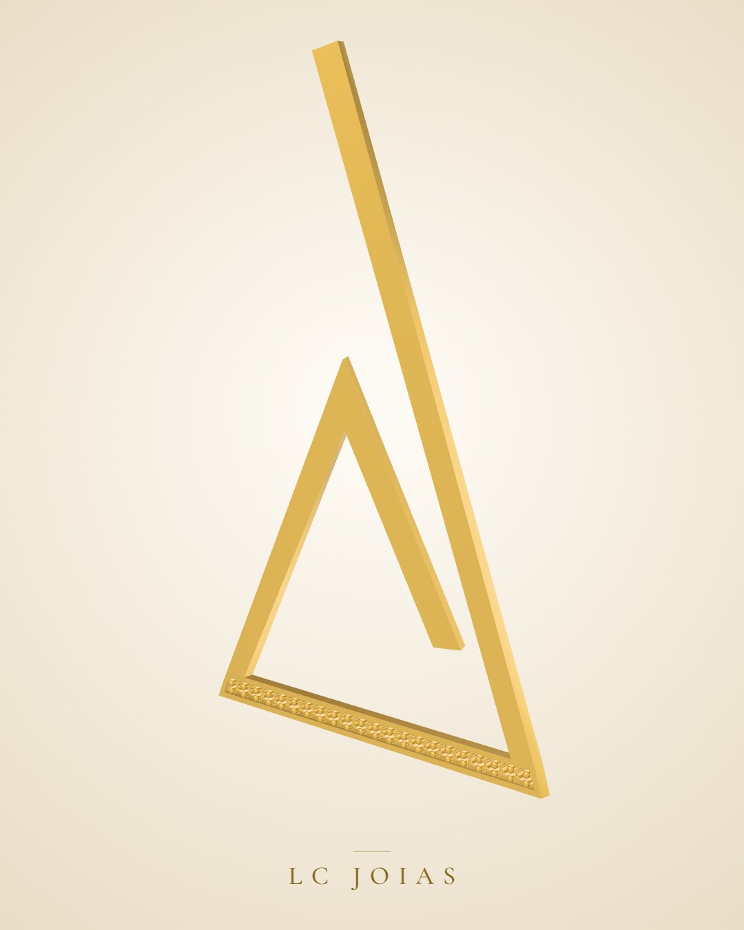 Brinco br triangulo l2 em ouro