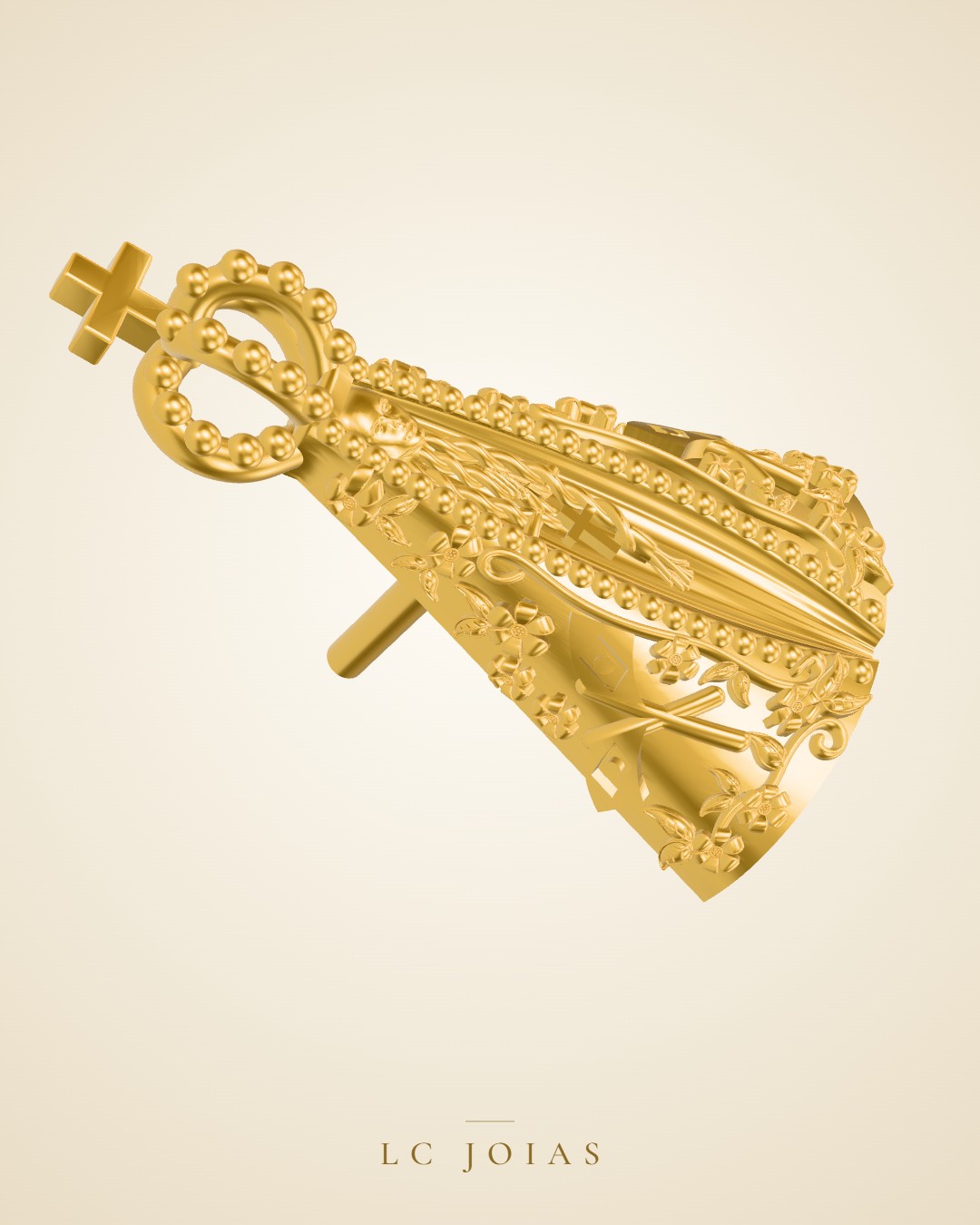 Anel 1058 an santa em ouro