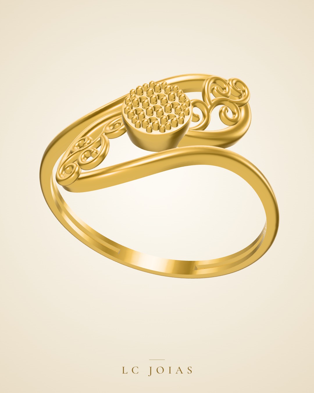 Anel lr 145 an em ouro