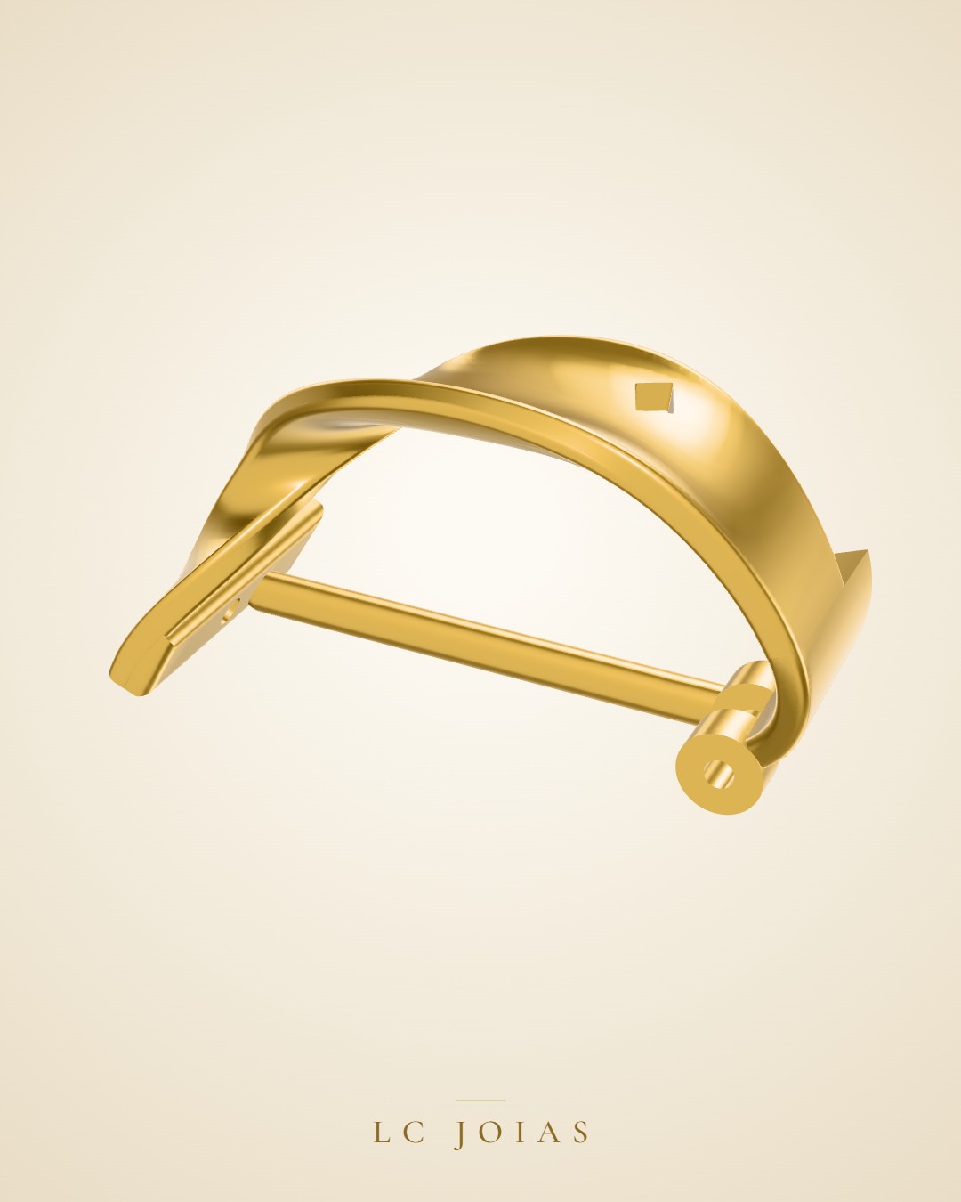 Brinco 7748 br c espelho em ouro