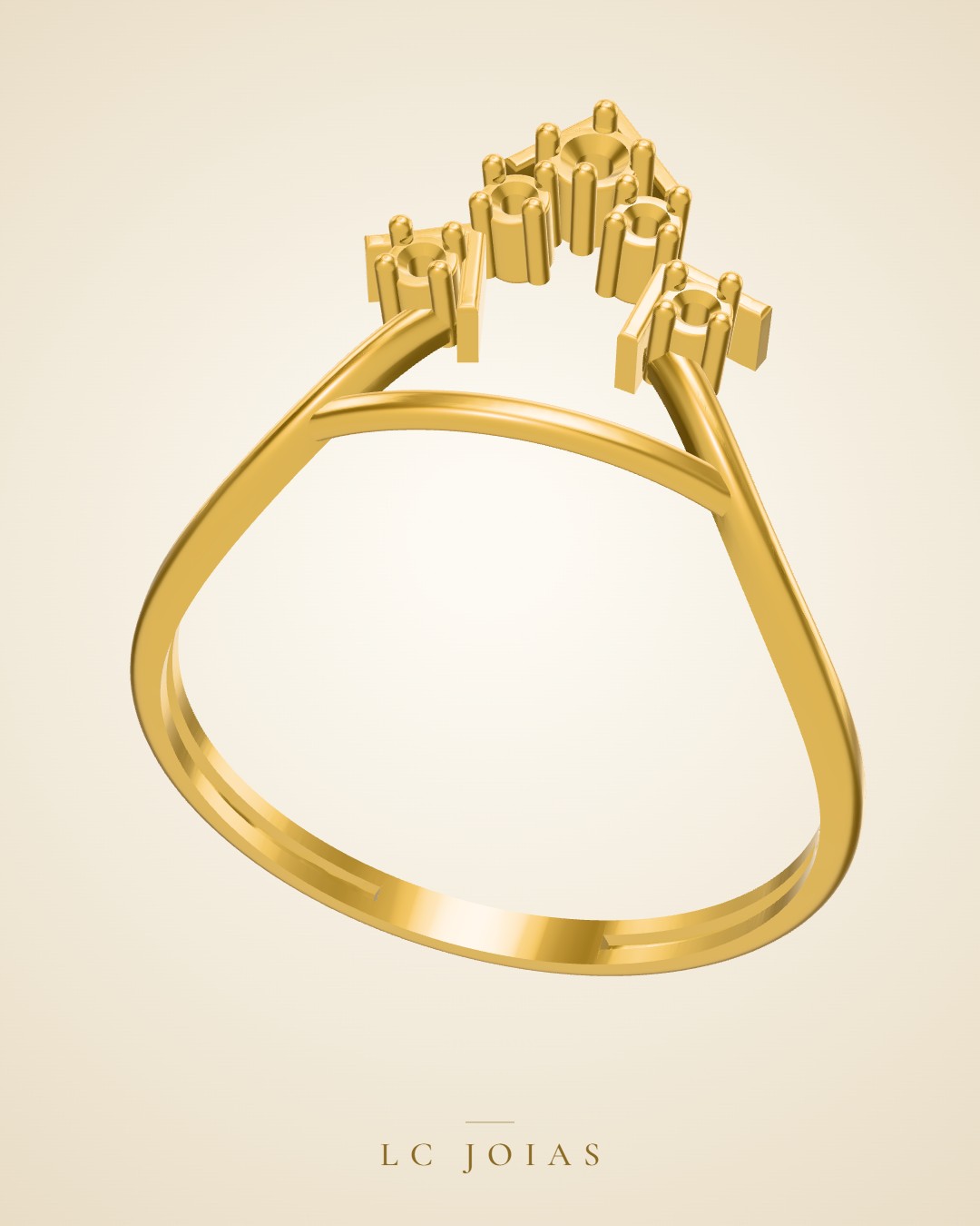 Anel lr 63 an em ouro