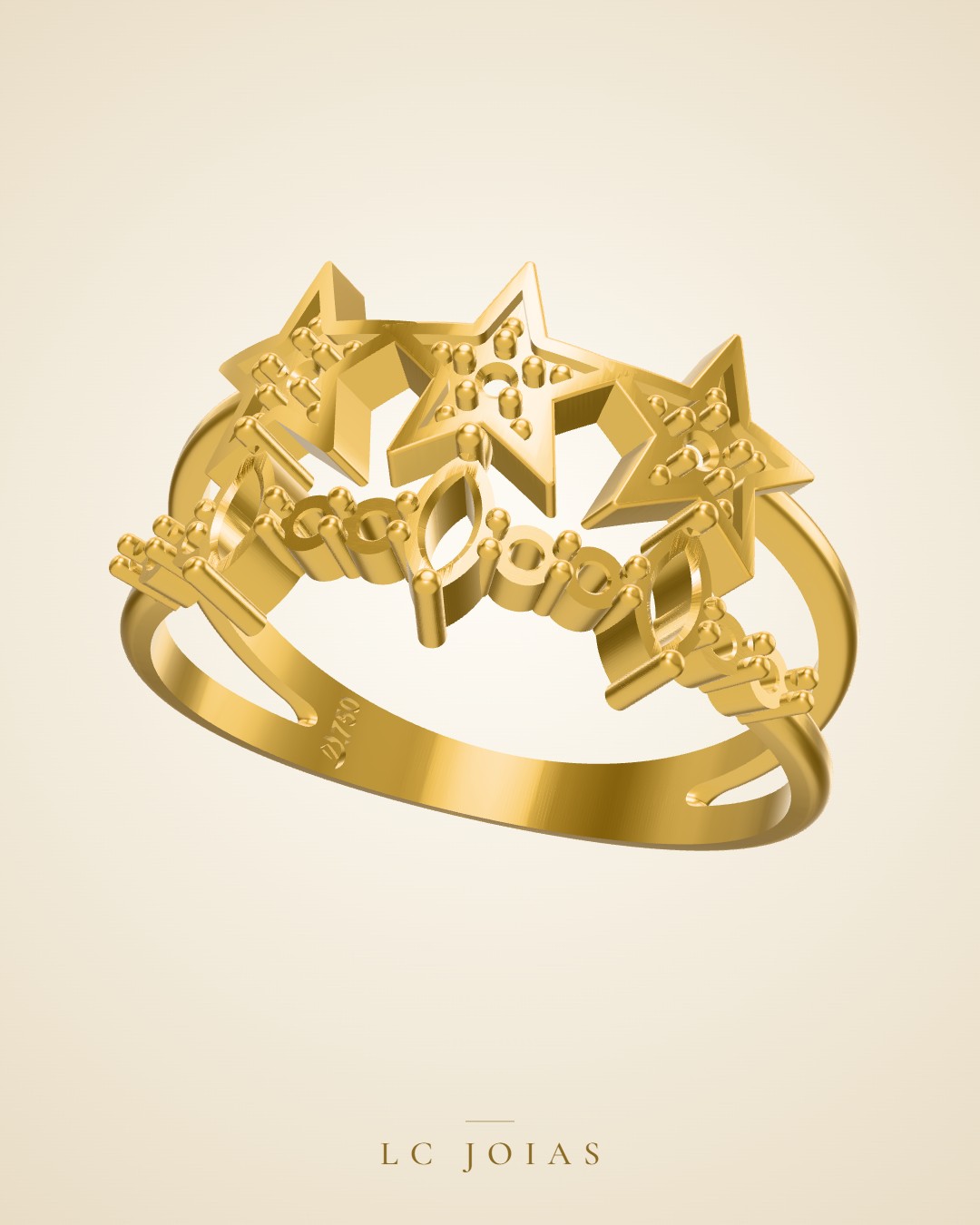 Anel 1523 an em ouro