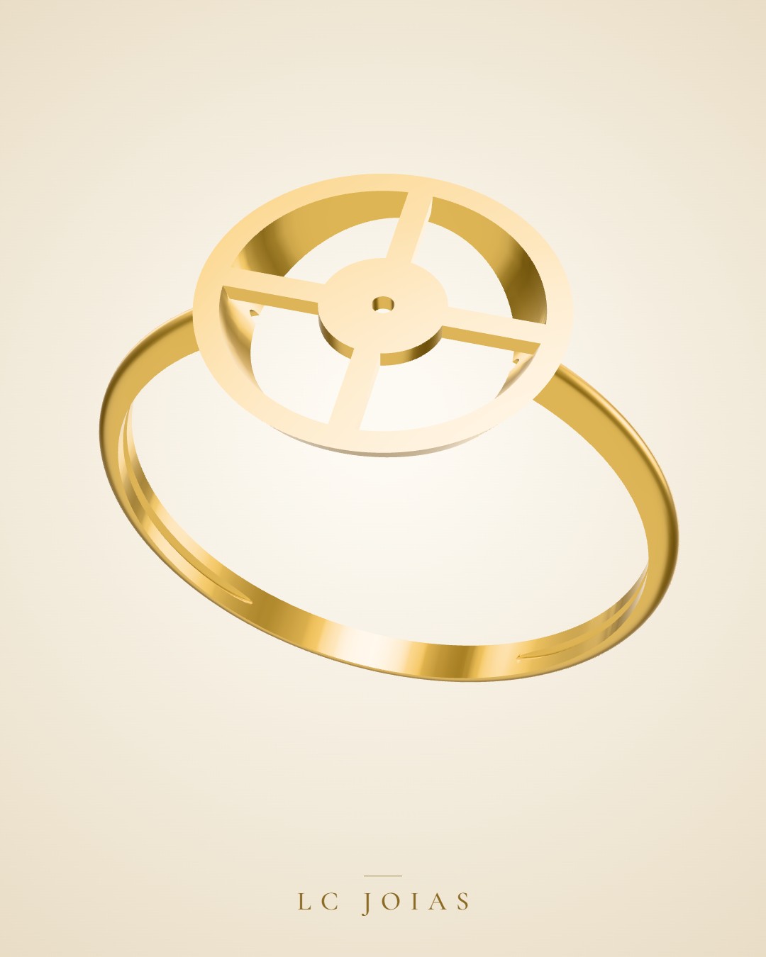 Anel 6876 aro anel em ouro