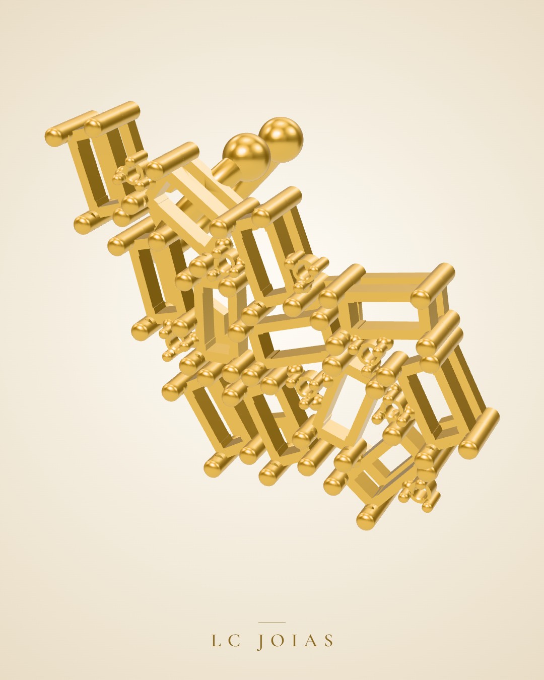 Brinco 8437 br lado a em ouro