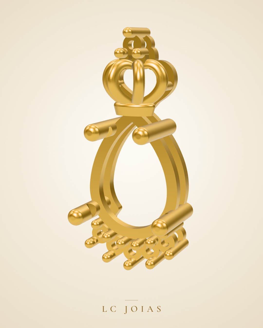 Pingente 8657 pg coroa em ouro