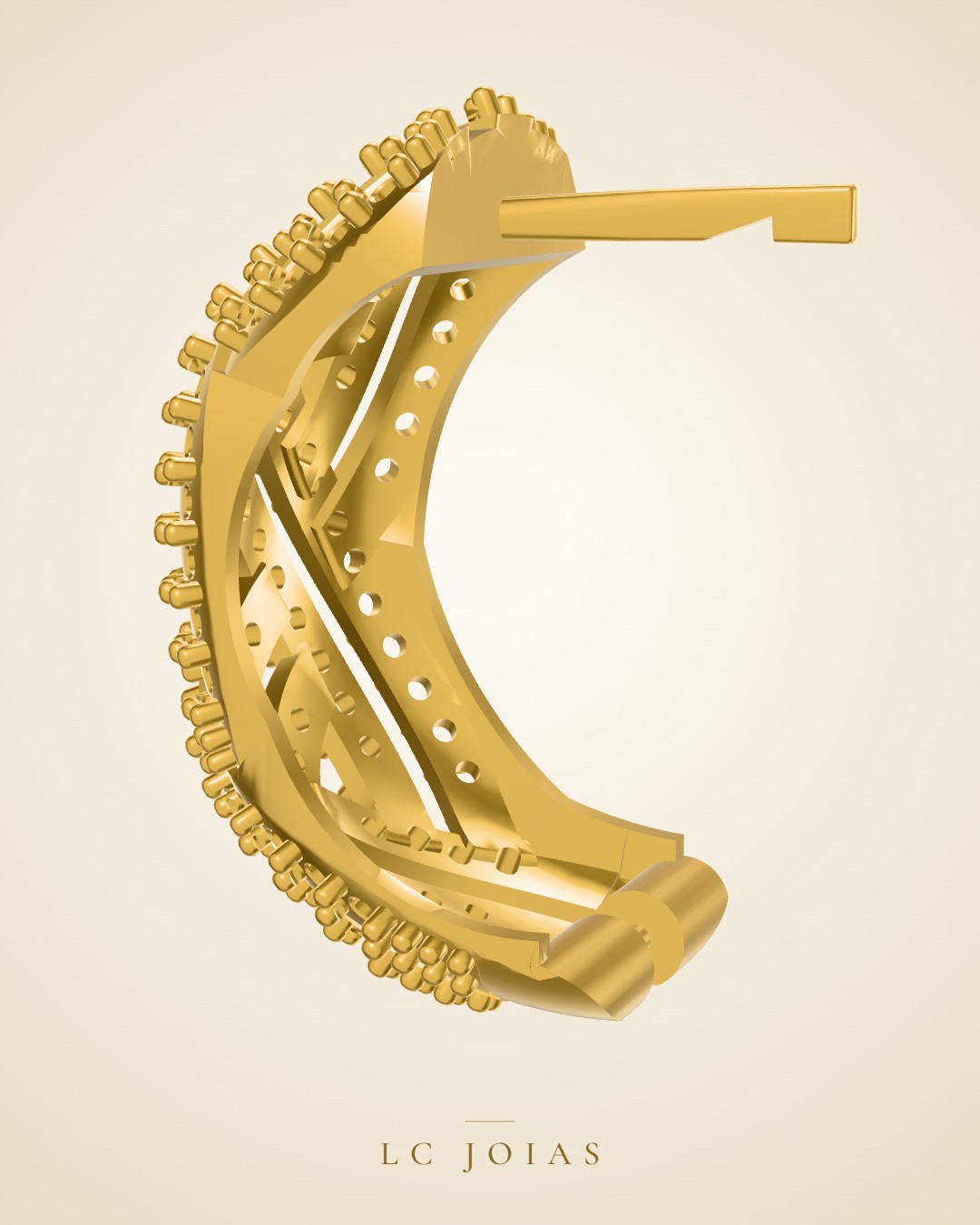 Brinco 907 br em ouro