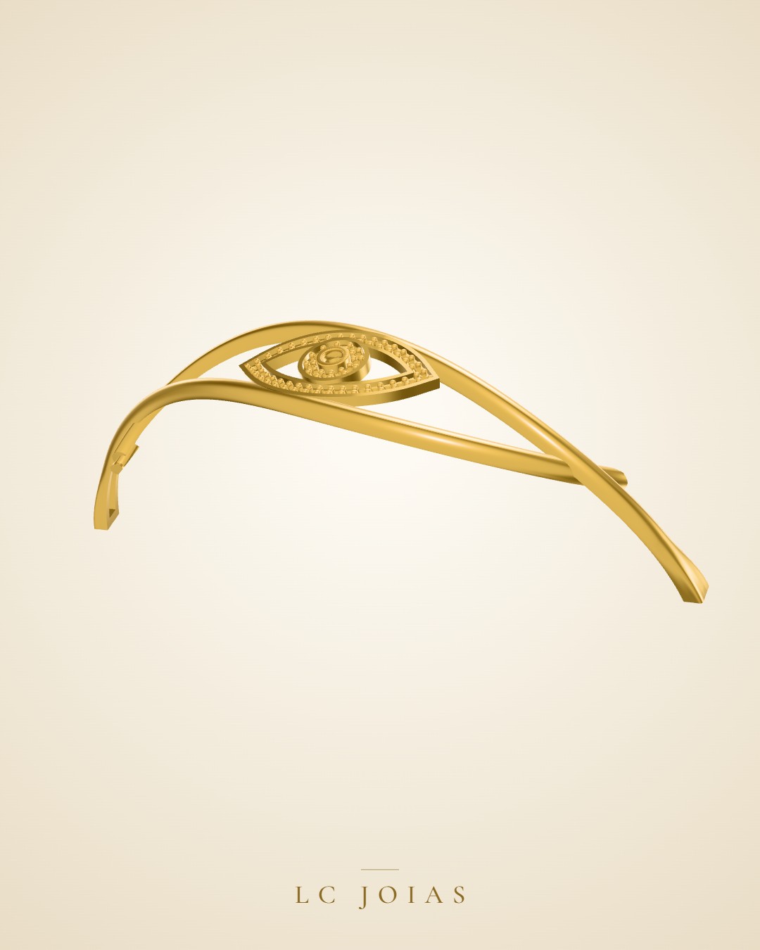 Pulseira bracelete olho grego em ouro