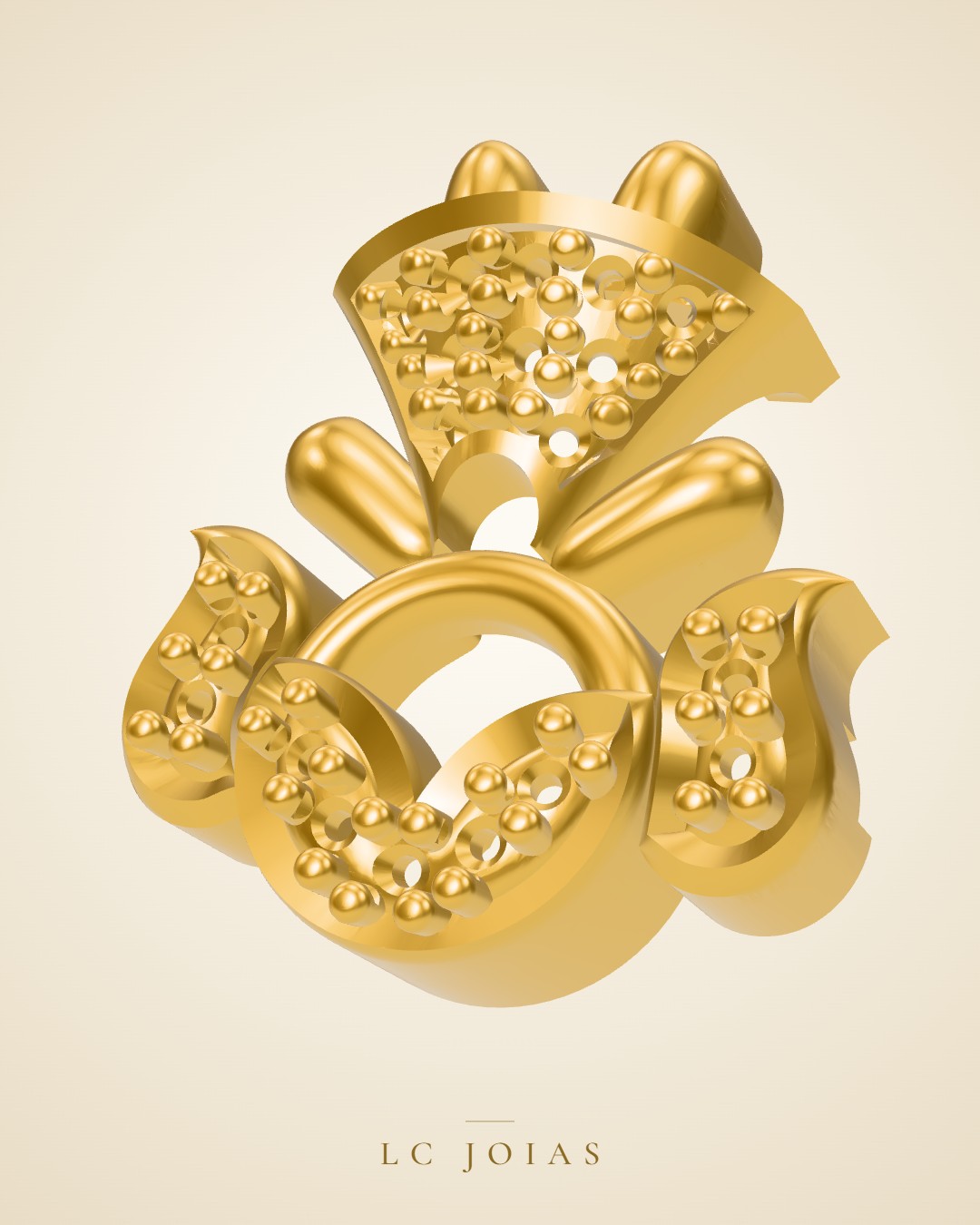 Berloque 1124 z ber meninab em ouro