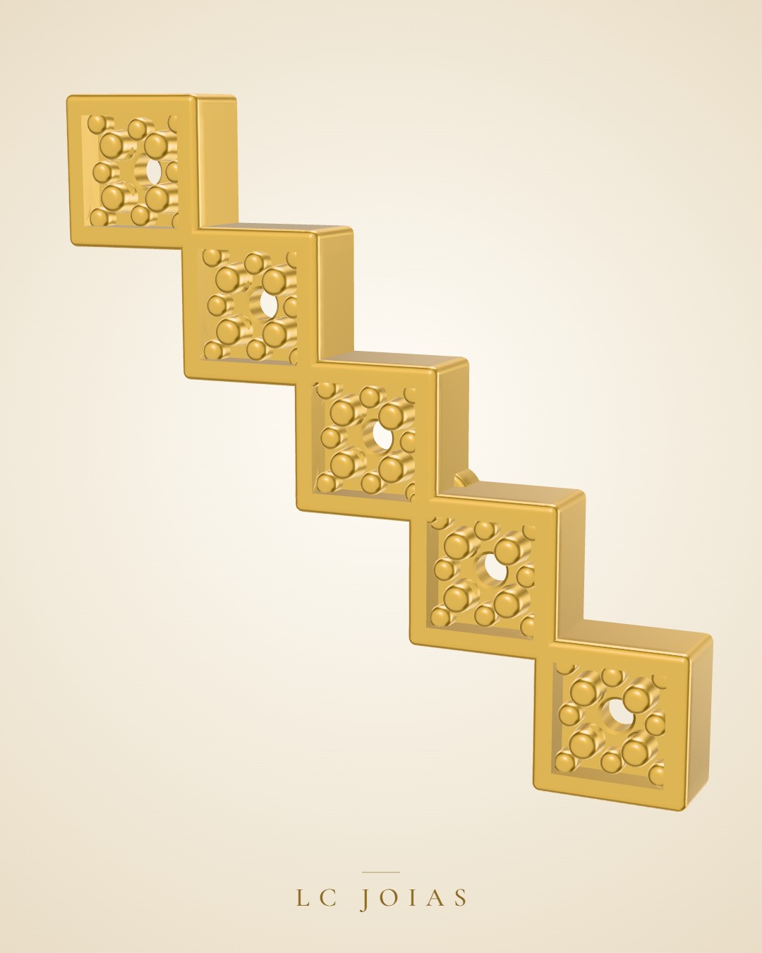 Brinco 1823 br espelhar em ouro