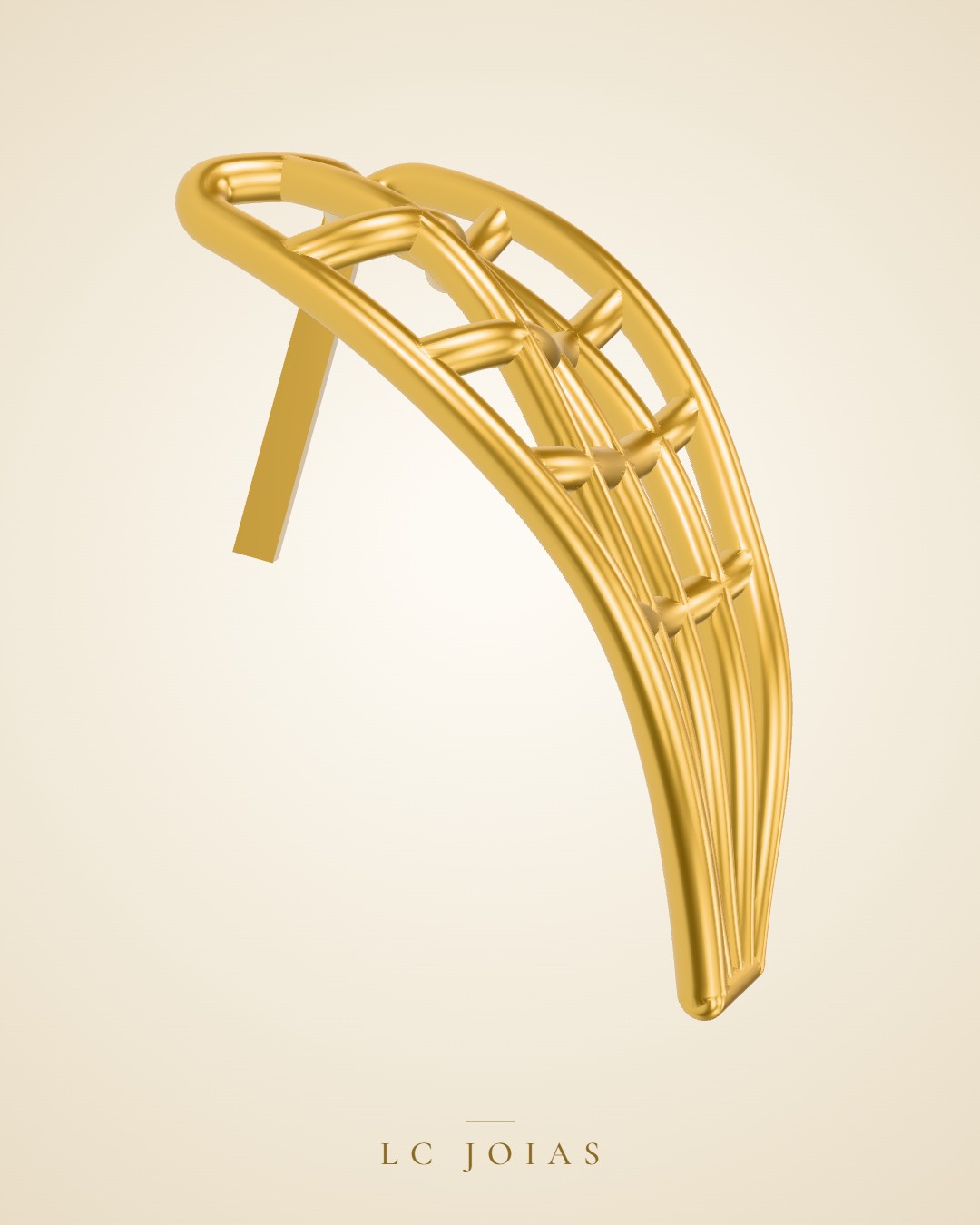 Brinco 7748 br b espelho em ouro