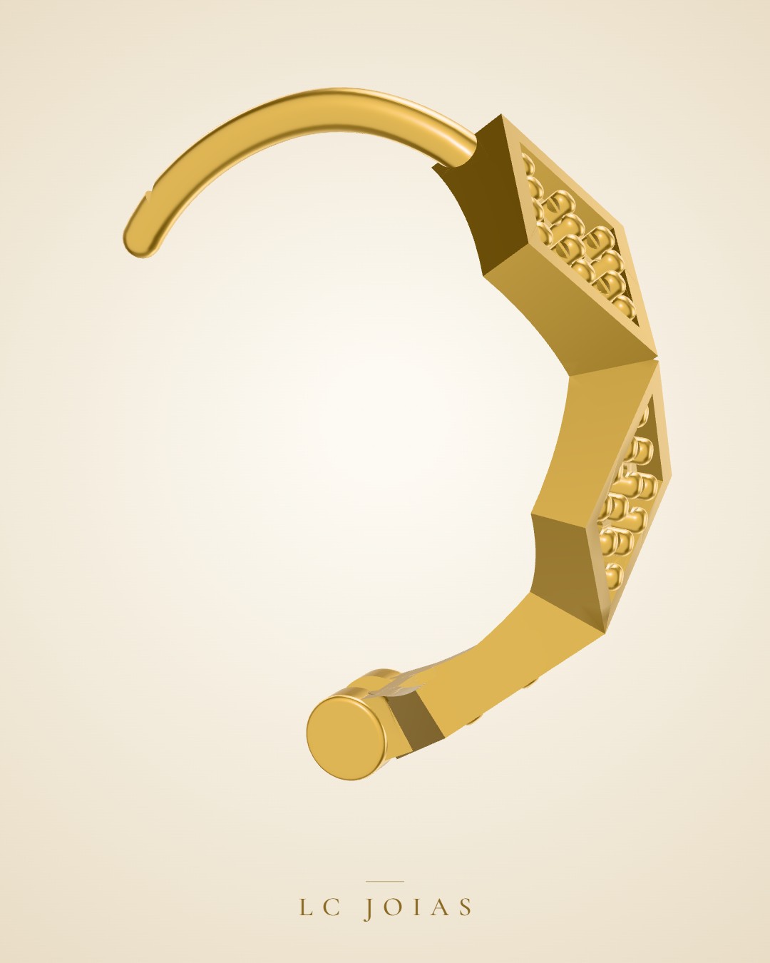 Brinco 0231br frente em ouro