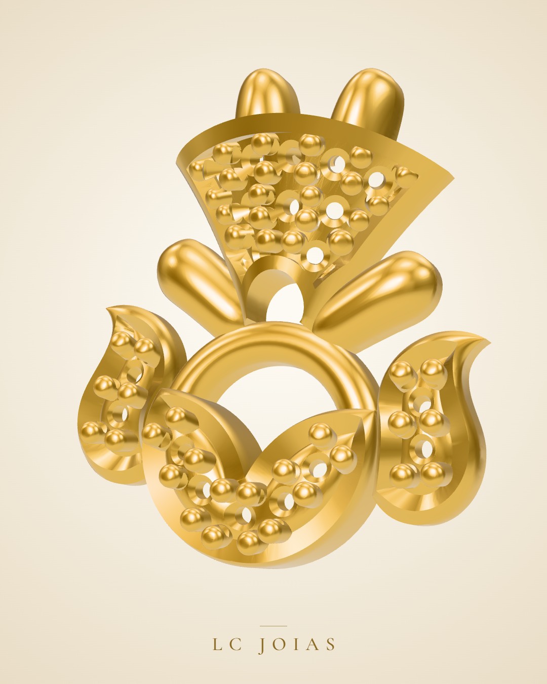 Pingente pg meninab em ouro