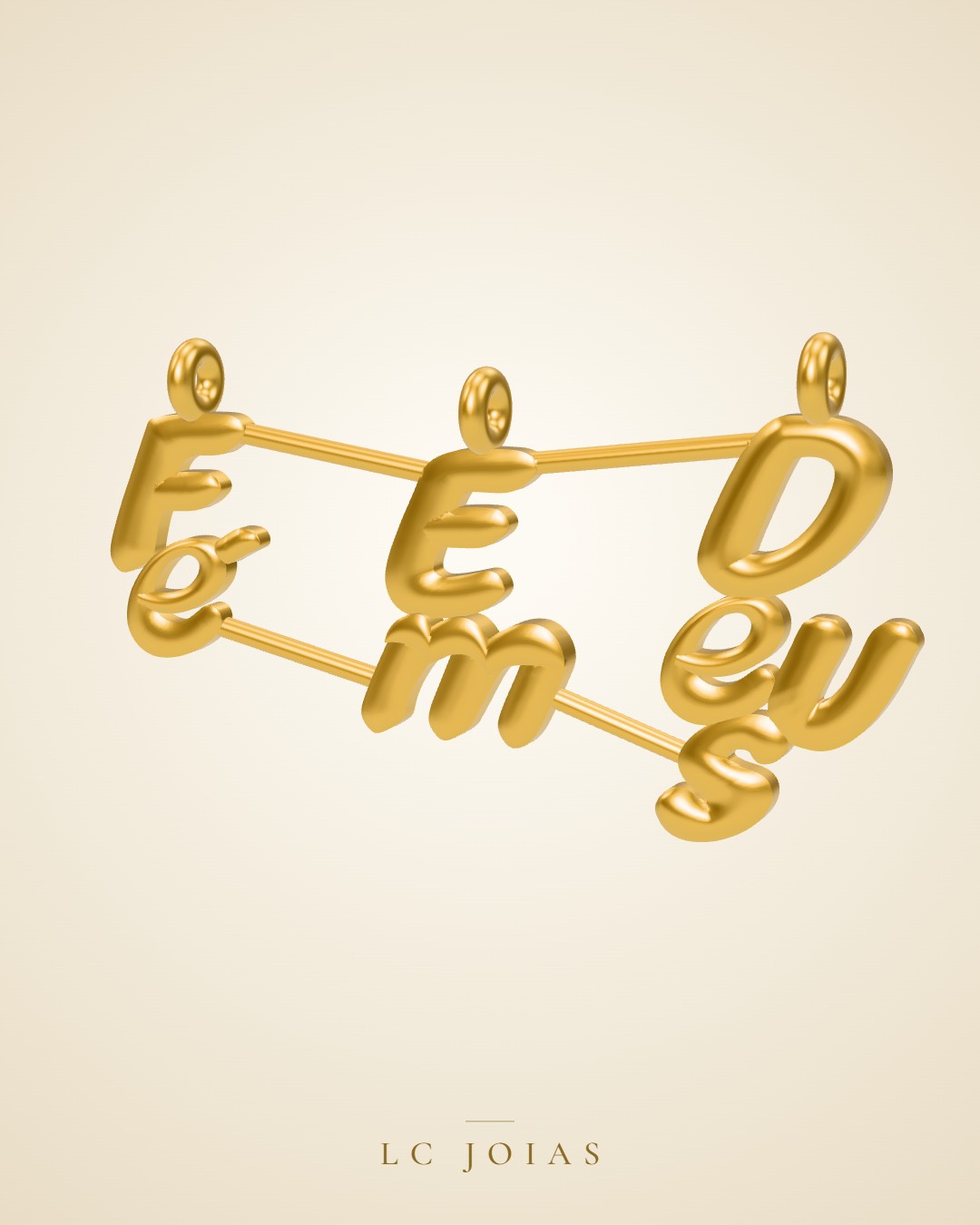 Pingente 3558 ping letras em ouro