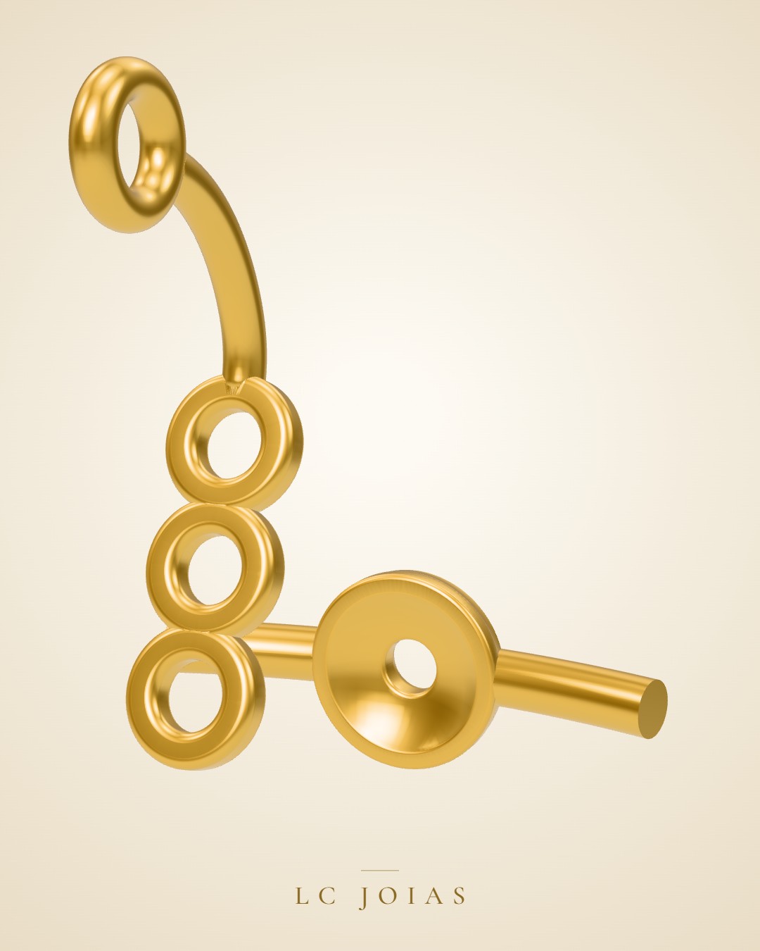 Brinco 7895 br aplique em ouro