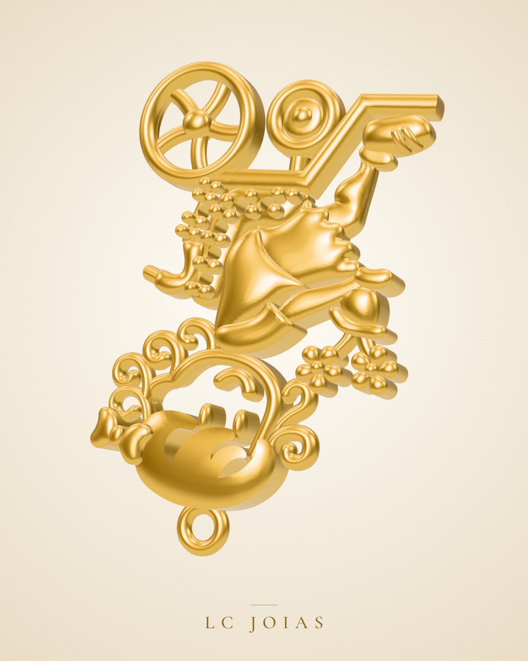 Pingente 7820 pg em ouro