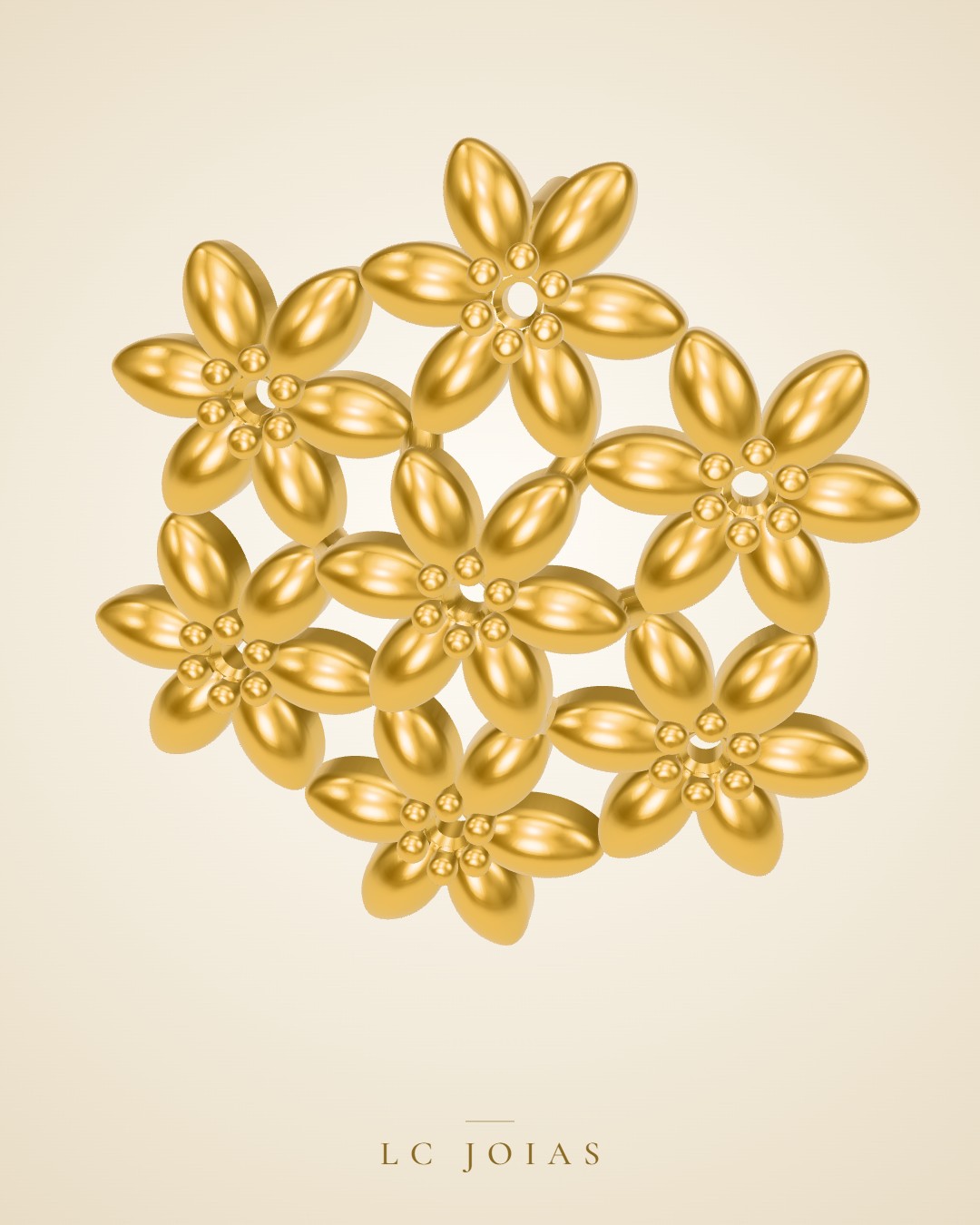 Anel 7586 an aplique em ouro
