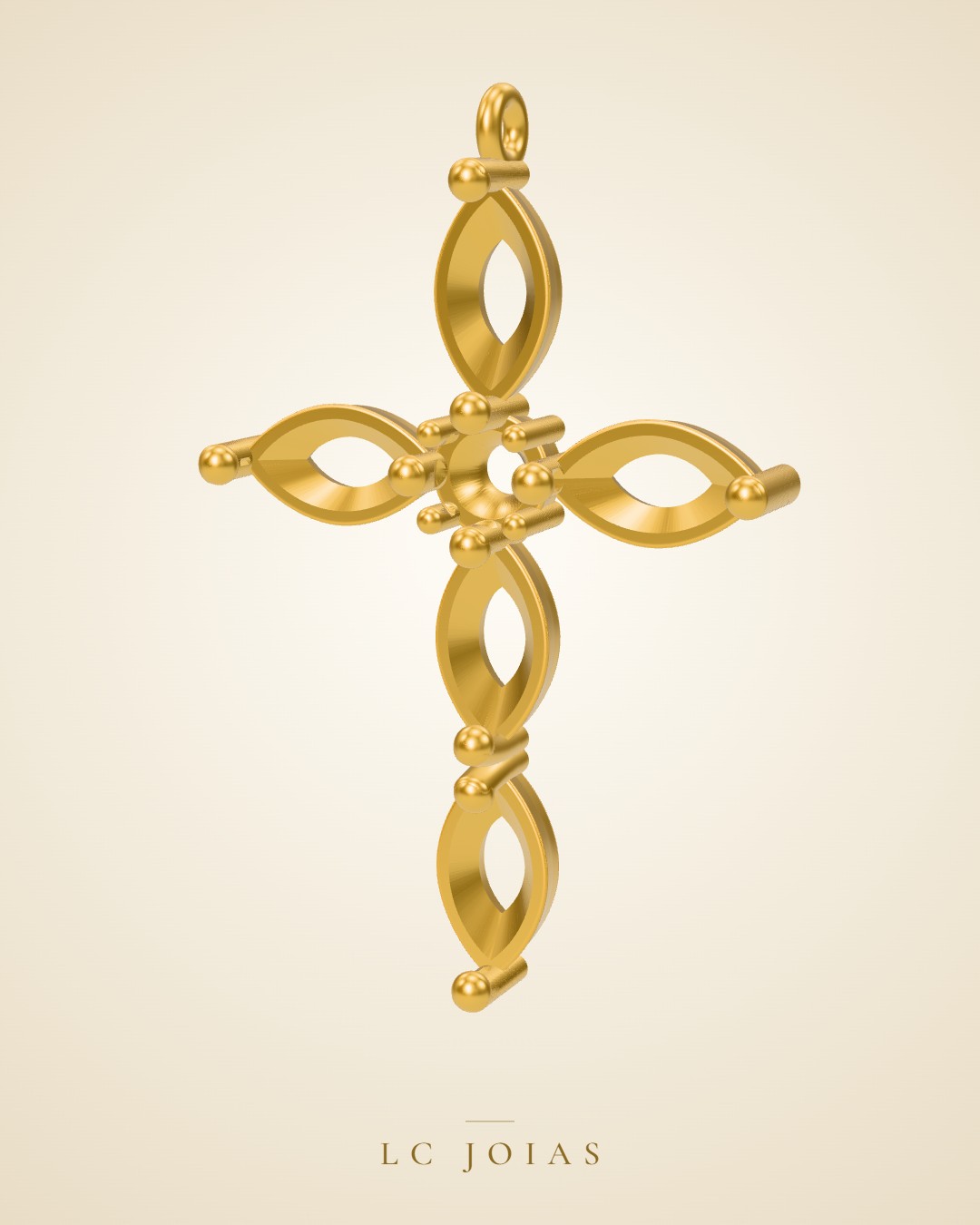 Pingente religioso 7147 cruz em ouro