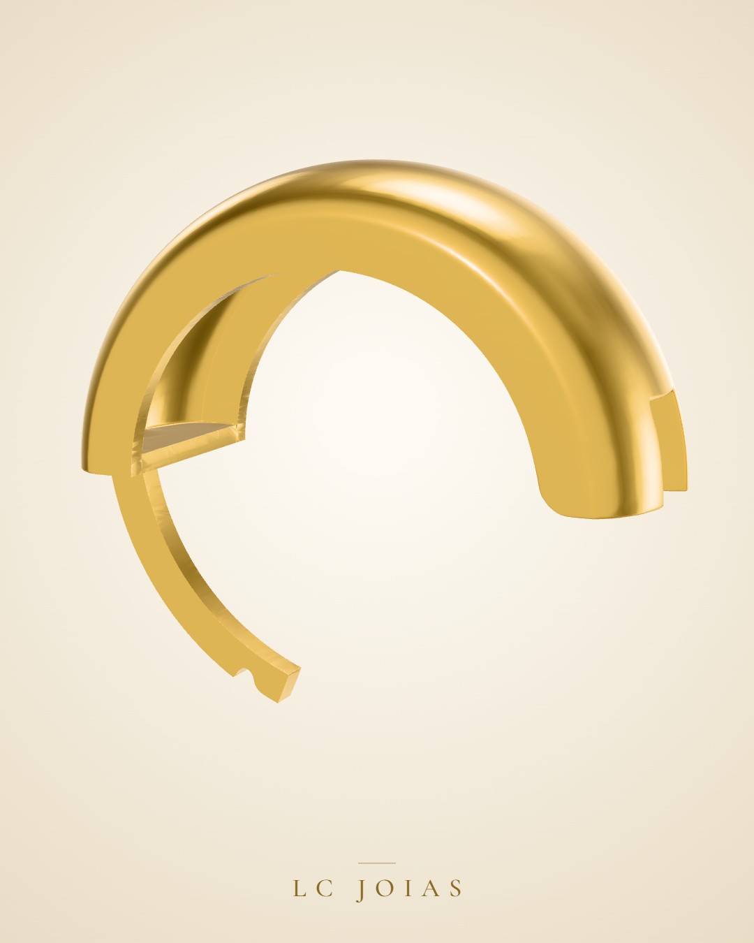 Brinco brinco g liso em ouro