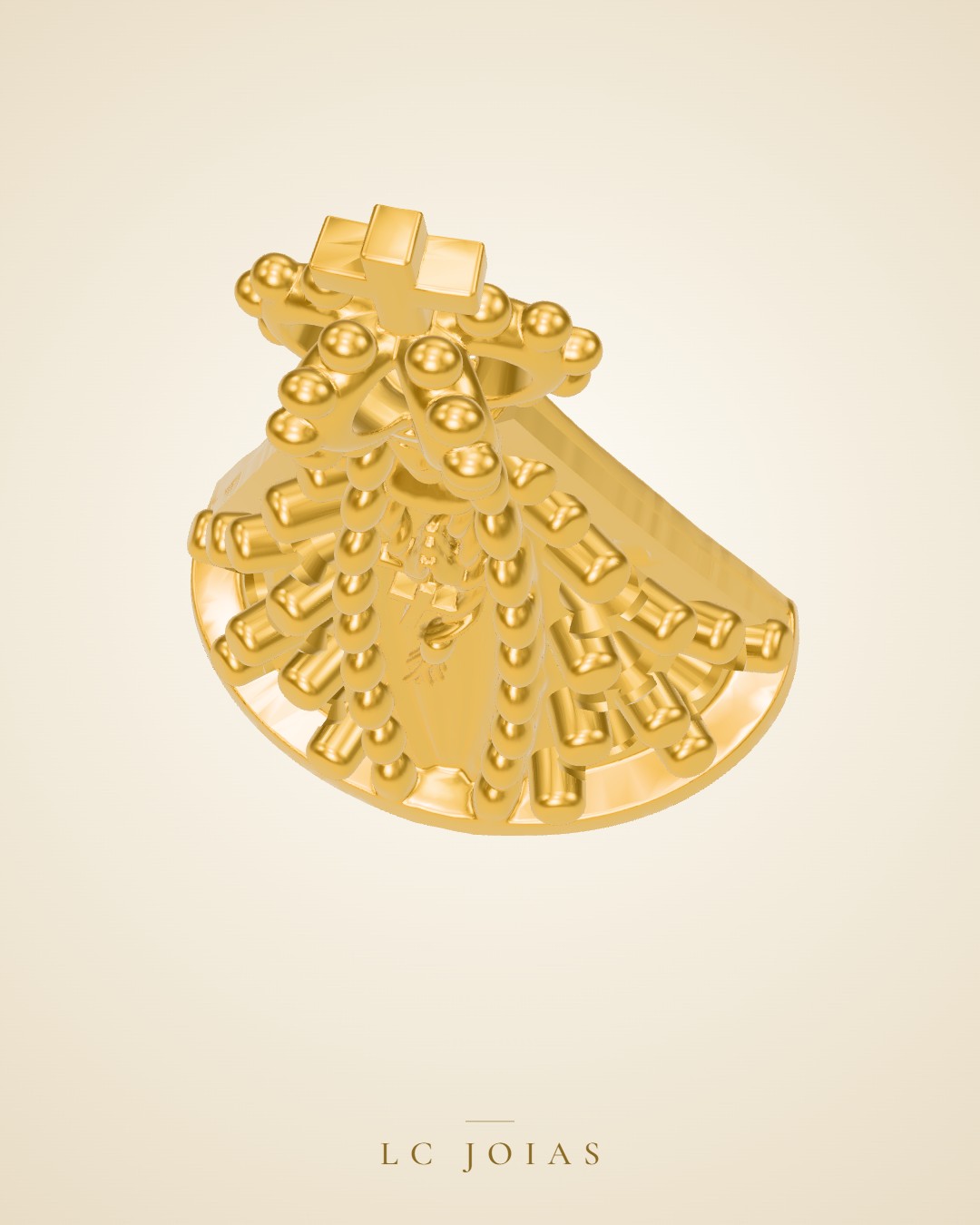 Anel 121 an santa em ouro