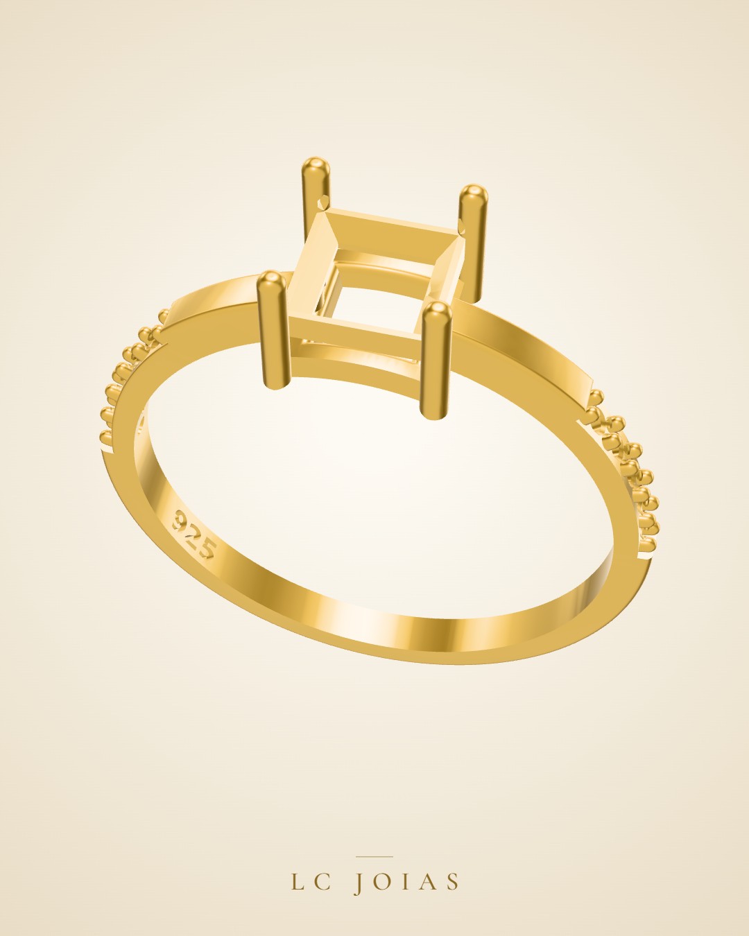 Anel ag 2317 an em ouro