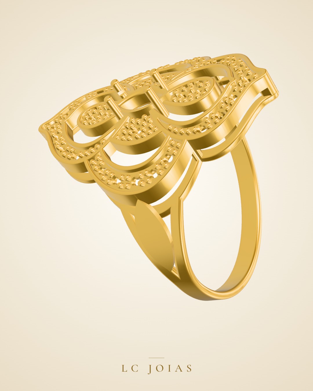 Anel 7484 an mais leve em ouro