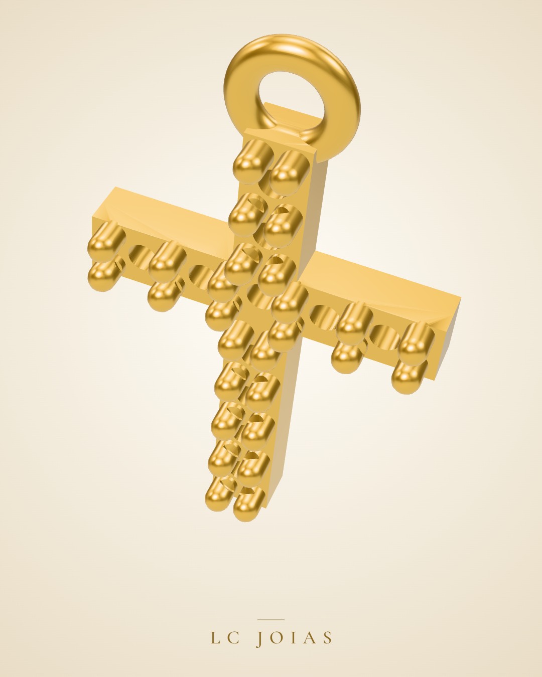 Pingente religioso 1456 pg cruz em ouro