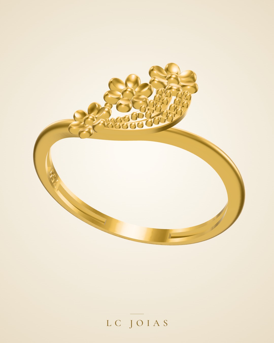 Anel anel corri 2 ok em ouro