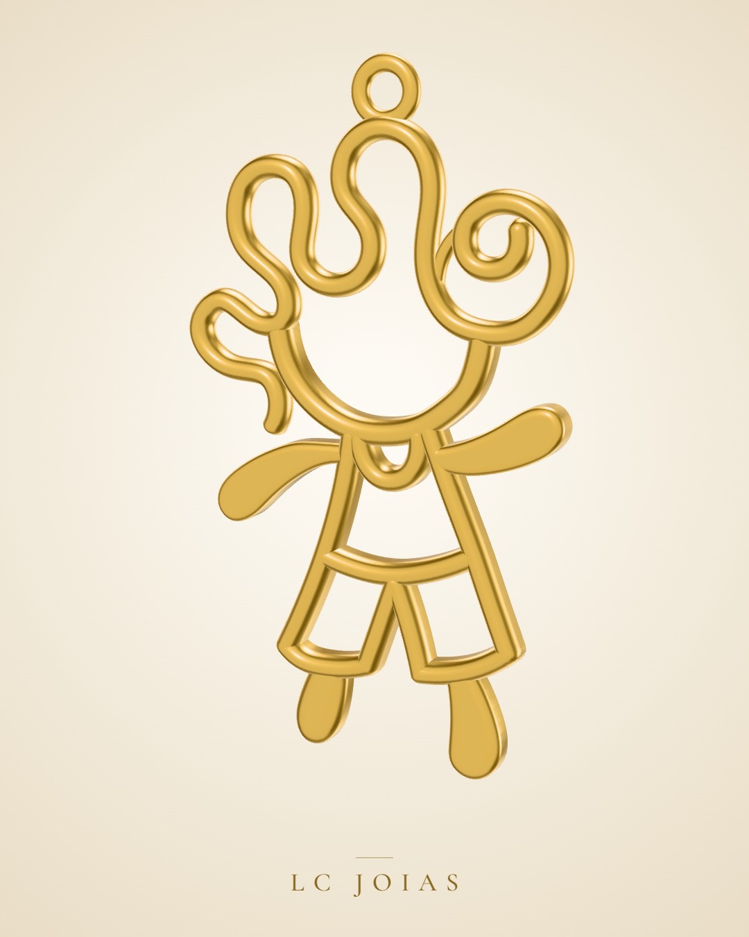 Pingente 1819 pg mo em ouro