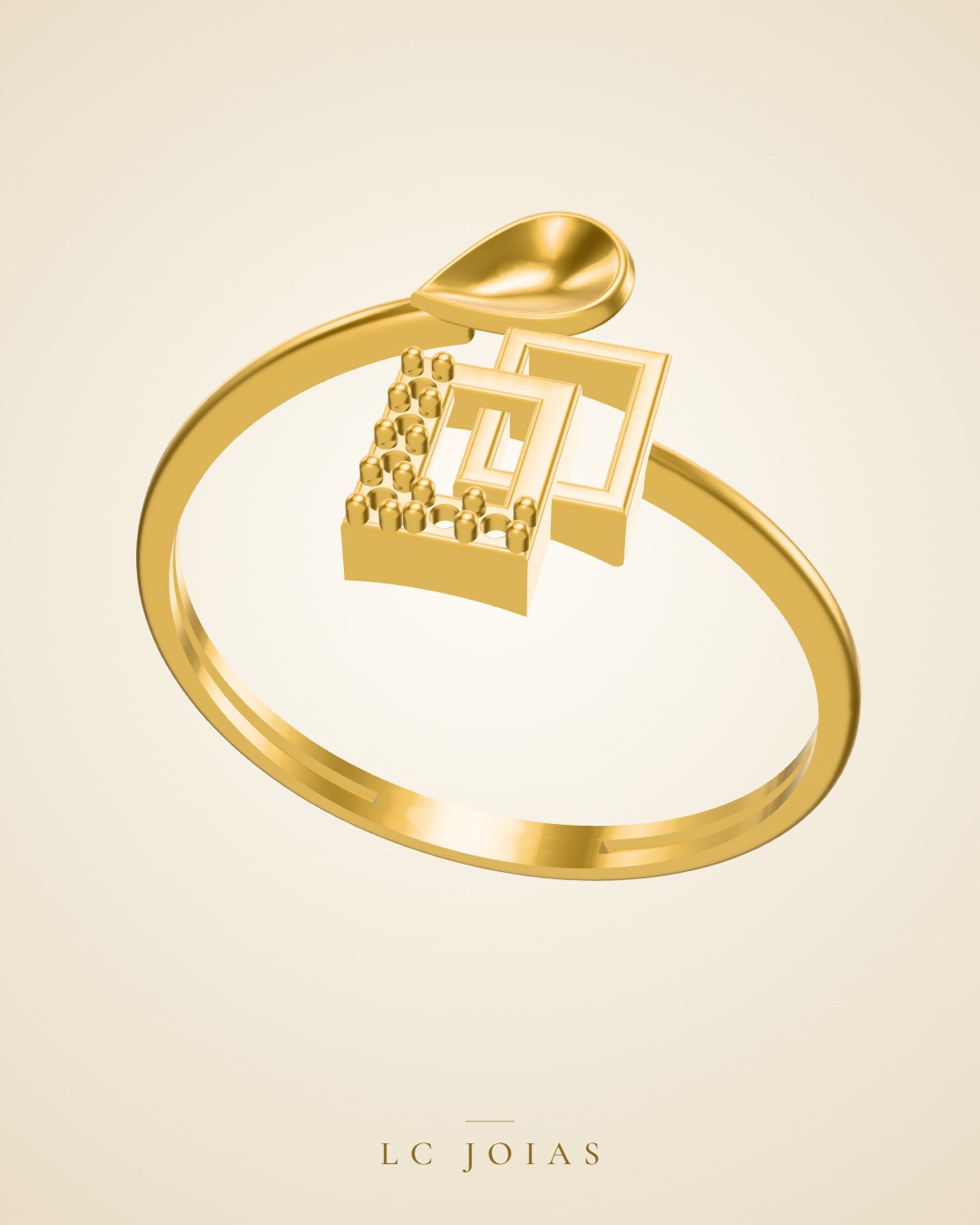 Anel lr 48 an em ouro